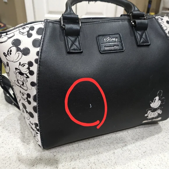 DISNEY LOUNGEFLY PURSE, Mickey Mouse Handbag, Handle Needs Repair - Picture 6 of 8